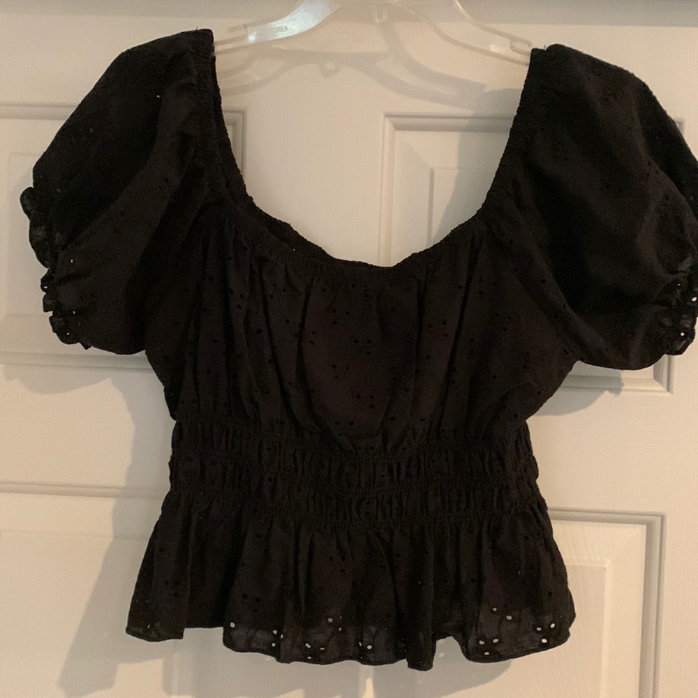 Lulus black eyelet top
